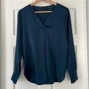 Ann Taylor v-neck blouse - Dark Teal, Small